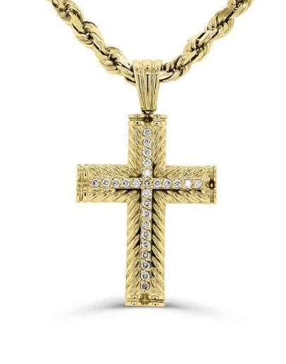 Yellow Gold Braided Cross