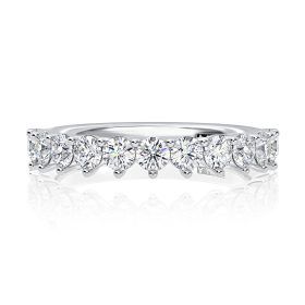 Classic Three Prongs Round Diamond Anniversary Band