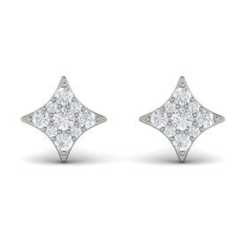 White Gold Estrella Collection Diamond Cluster Star Stud Earrings