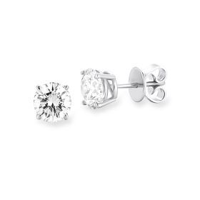 White Gold Round Diamond Stud Earrings
