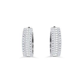 White Gold Large Diamond Hoop Earrings