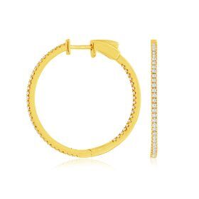 Yellow Gold Diamond Hoop Earrings