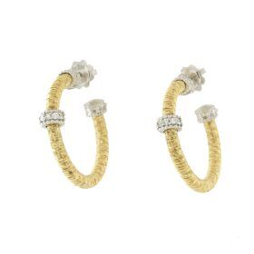 Piero Milano Golden Elegance Diamond Accent Hoop Earrings