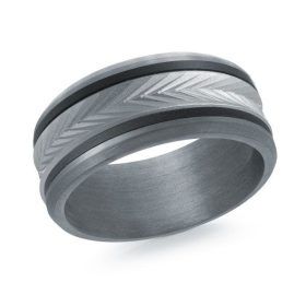 Carbon Fiber And Tantalum White Gold Ring