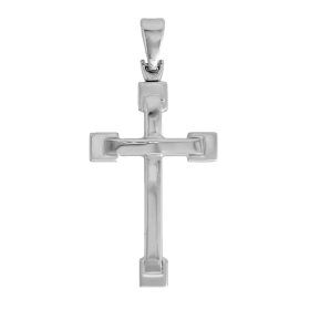 Contemporary White Gold Cross Pendant
