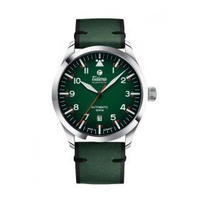 Flieger Automatic in Green & Red Accents featuring a Green Leather Bracelet