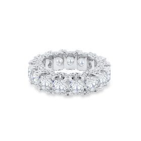 White Gold Round Diamond Lace Eternity Band
