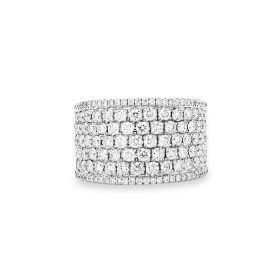 White Gold Multirow Diamond Anniversary Ring