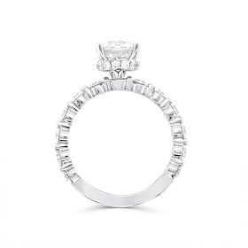 Round Diamond Station Engagement Ring Setting