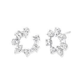 White Gold Various Shape Diamond Earrings