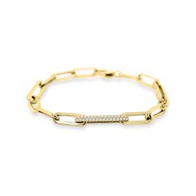 Yellow Gold Diamond Paper Clip Bracelet