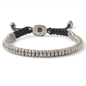 John Varvatos Adjustable Silver Simit Bead Bracelet