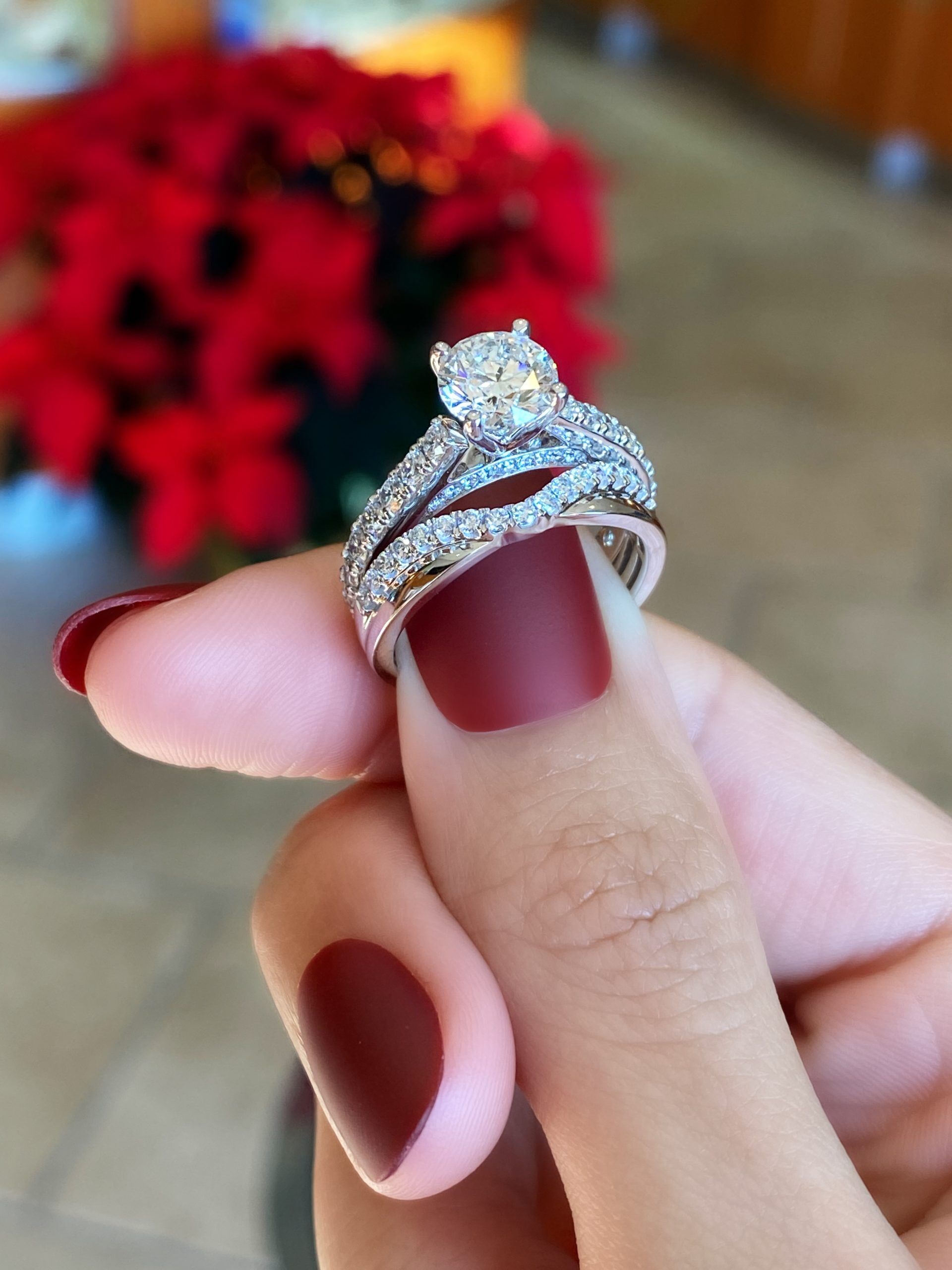 Rialto Diamond Engagement Ring Stacked