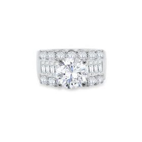 White Gold Multirow Diamond Wedding Band