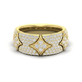 Ancona Yellow Gold Diamond Multirow Pavé Ring