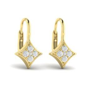 Diamond Vlora Star Channel Set Huggie Earrings