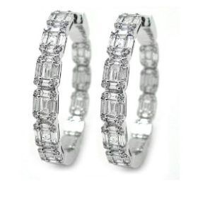 Ancona White Gold Diamond Hoop Earrings
