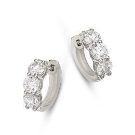 Ancona White Gold Diamond Huggie Earrings