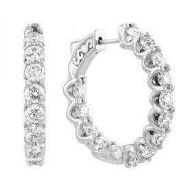 Ancona U-Prong Diamond Hoop Earrings