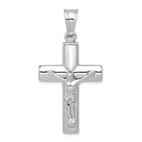 Ancona White Gold Polished Hollow Cross Pendant