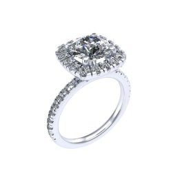 Ancona White Gold Round Halo Diamond Engagement Ring Setting