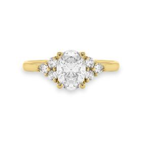 Ancona Yellow Gold Three-Stone Diamond Engagement Ring Setting