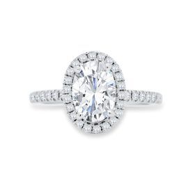 Ancona White Gold Oval Halo Diamond Engagement Ring Setting