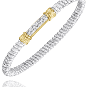 Elegant Gold & Sterling Silver Diamond Bracelet