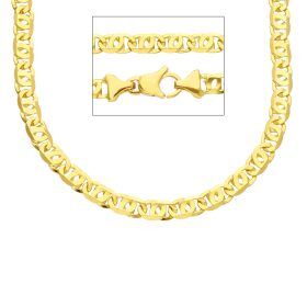 Ancona Yellow Gold Tiger Eye Link Chain