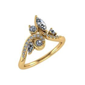 Yellow Gold Diamond Freeform Fashion Ring