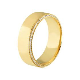 Yellow Gold Diamond Gents Wedding Band