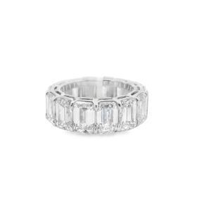 Platinum Emerald Cut Diamond Anniversary Band