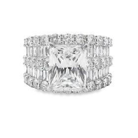 White Gold Princess-Cut Diamond Engagement Ring Setting