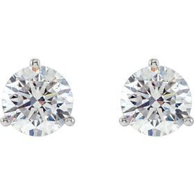 White Gold Round Diamond Martini Stud Earrings