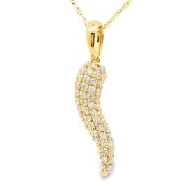 Yellow Gold Diamond Cornicello Pendant