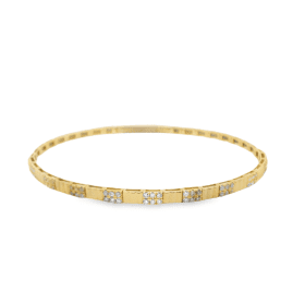 Yellow Gold Diamond Flex Bangle Bracelet