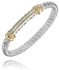 Vahan Two-Tone Gold Diamond Center Bangle