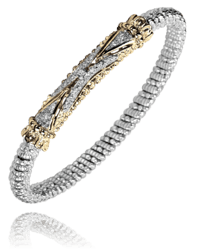 Vahan Two-Tone Gold Diamond Accent Bangle