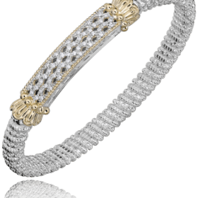 Vahan Two-Tone Gold Diamond Weave Bracelet