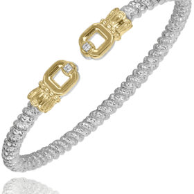 Moiré Beaded Diamond Bracelet in Gold & Silver