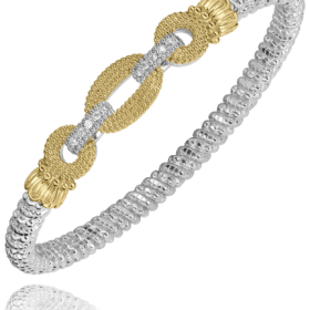 Vahan Two-Tone Gold Diamond Interlocking Link Bracelet