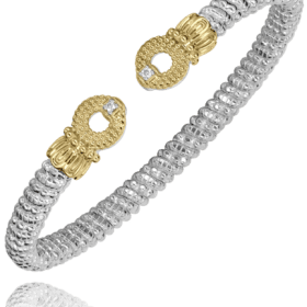 Gold & Sterling Silver Bracelet with Diamond Accents