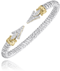 Vahan Two-Tone Gold Diamond Arrow Bangle