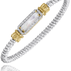 Refined Diamond & Mother of Pearl Bar Bracelet