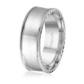 White Gold Satin & Polished Wedding Band