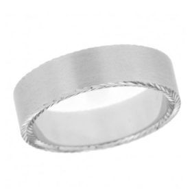 Ancona White Gold Matte Finish Wedding Band