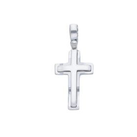 White Gold Polished Cross Pendant