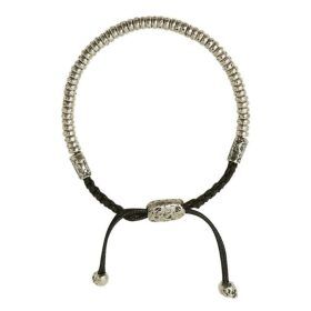 John Varvatos Adjustable Silver Simit Bead Bracelet