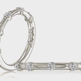 A. Jaffe White Gold Single Row Diamond Band