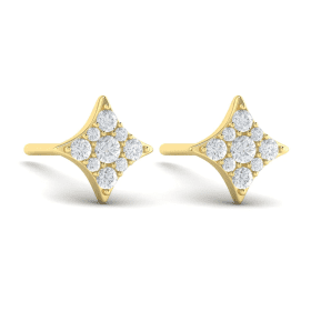 Channel Set Diamond Vlora Star Stud Earrings